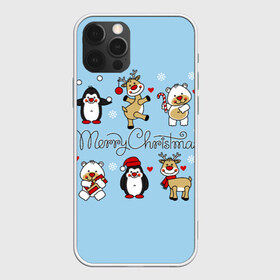 Чехол для iPhone 12 Pro Max с принтом С рождеством! в Белгороде, Силикон |  | зимние праздники. | мишки | олени | пингвины | праздники | рождество | сердечки