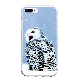 Чехол для iPhone 7Plus/8 Plus матовый с принтом Зимняя птица в Белгороде, Силикон | Область печати: задняя сторона чехла, без боковых панелей | животные | звери | зима | зимний | зимняя | лес | природа | птица | сова