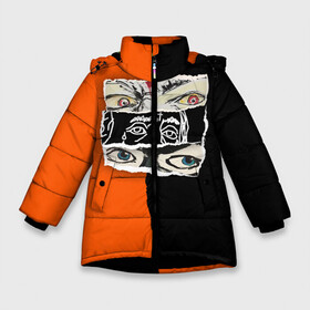 Зимняя куртка для девочек 3D с принтом V lone orange dark в Белгороде, ткань верха — 100% полиэстер; подклад — 100% полиэстер, утеплитель — 100% полиэстер. | длина ниже бедра, удлиненная спинка, воротник стойка и отстегивающийся капюшон. Есть боковые карманы с листочкой на кнопках, утяжки по низу изделия и внутренний карман на молнии. 

Предусмотрены светоотражающий принт на спинке, радужный светоотражающий элемент на пуллере молнии и на резинке для утяжки. | fashion | lone | orange | rap | top | v lone | аниме