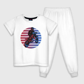 Детская пижама хлопок с принтом Мотокросс в Белгороде, 100% хлопок |  брюки и футболка прямого кроя, без карманов, на брюках мягкая резинка на поясе и по низу штанин
 | 