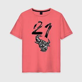Женская футболка хлопок Oversize с принтом Год быка в Белгороде, 100% хлопок | свободный крой, круглый ворот, спущенный рукав, длина до линии бедер
 | 