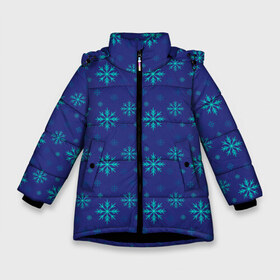 Зимняя куртка для девочек 3D с принтом Мятные снежинки в Белгороде, ткань верха — 100% полиэстер; подклад — 100% полиэстер, утеплитель — 100% полиэстер. | длина ниже бедра, удлиненная спинка, воротник стойка и отстегивающийся капюшон. Есть боковые карманы с листочкой на кнопках, утяжки по низу изделия и внутренний карман на молнии. 

Предусмотрены светоотражающий принт на спинке, радужный светоотражающий элемент на пуллере молнии и на резинке для утяжки. | зима | новый год | погода | природа | снег | снежинки | холод