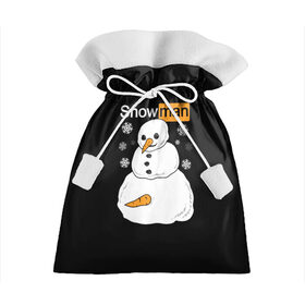 Подарочный 3D мешок с принтом Снеговик в Белгороде, 100% полиэстер | Размер: 29*39 см | Тематика изображения на принте: 2021 | brazzers | christmas | happy new year | marry christmas | marry x mas | new year | snow | snowman | winter | бразерс | браззерс | новогодний | новогодний свитер | новый год | пошлый | праздничный | снег | сне