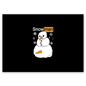 Поздравительная открытка с принтом Снеговик в Белгороде, 100% бумага | плотность бумаги 280 г/м2, матовая, на обратной стороне линовка и место для марки
 | 2021 | brazzers | christmas | happy new year | marry christmas | marry x mas | new year | snow | snowman | winter | бразерс | браззерс | новогодний | новогодний свитер | новый год | пошлый | праздничный | снег | сне