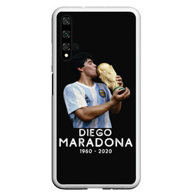 Чехол для Honor 20 с принтом Diego Maradona в Белгороде, Силикон | Область печати: задняя сторона чехла, без боковых панелей | 10 | 1960 | 2020 | argentina | barcelona | diego | football | legend | leo | lionel | maradona | messi | retro | rip | soccer | аргентина | барселона | бога | диего | легенда | лионель | марадона | месси | мяч | ретро | рука | форма | футбол