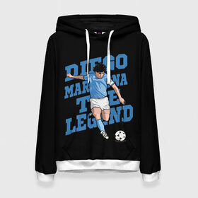 Женская толстовка 3D с принтом Diego Maradona в Белгороде, 100% полиэстер  | двухслойный капюшон со шнурком для регулировки, мягкие манжеты на рукавах и по низу толстовки, спереди карман-кенгуру с мягким внутренним слоем. | 10 | 1960 | 2020 | argentina | barcelona | diego | football | legend | leo | lionel | maradona | messi | retro | rip | soccer | аргентина | барселона | бога | диего | легенда | лионель | марадона | месси | мяч | ретро | рука | форма | футбол
