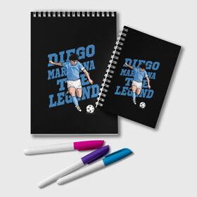 Блокнот с принтом Diego Maradona в Белгороде, 100% бумага | 48 листов, плотность листов — 60 г/м2, плотность картонной обложки — 250 г/м2. Листы скреплены удобной пружинной спиралью. Цвет линий — светло-серый
 | Тематика изображения на принте: 10 | 1960 | 2020 | argentina | barcelona | diego | football | legend | leo | lionel | maradona | messi | retro | rip | soccer | аргентина | барселона | бога | диего | легенда | лионель | марадона | месси | мяч | ретро | рука | форма | футбол