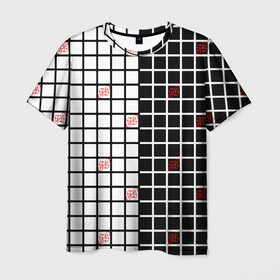 Мужская футболка 3D с принтом Разносторонняя сетка Fumrre в Белгороде, 100% полиэфир | прямой крой, круглый вырез горловины, длина до линии бедер | fashion | fire | hip hop | rap | street style | top | мода. черно белое | рэп | топ | уличный стиль | хип хоп