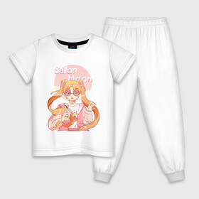 Детская пижама хлопок с принтом Sailor Moon Coffee в Белгороде, 100% хлопок |  брюки и футболка прямого кроя, без карманов, на брюках мягкая резинка на поясе и по низу штанин
 | anime | animegirl | cute | kavai | kavaii | madara | manga | sailor | sailorchibimoon | sailorjupiter | sailormars | sailormercury | sailormoon | sailormooncrystal | sailorvenus | usagi | usagitsukino | аниме | анимесейлормун | каваи | сейлормун