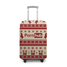 Чехол для чемодана 3D с принтом Pornhub(Новый год) в Белгороде, 86% полиэфир, 14% спандекс | двустороннее нанесение принта, прорези для ручек и колес | год | новый | рождественскую коллекцию