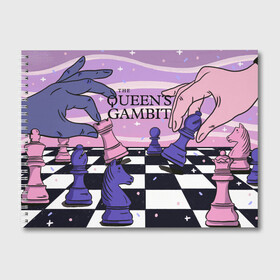 Альбом для рисования с принтом The Queens Gambit в Белгороде, 100% бумага
 | матовая бумага, плотность 200 мг. | beth harmon | chess | queens gambit | the queens gambit | аня тейлор джой | бет хармон | нетфликс | ход королевы | шахматы