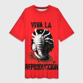 Платье-футболка 3D с принтом VIVA LA в Белгороде,  |  | 426 | alien | black | horror | predator | print | space | ufo | инопланитянин | космос | нло | принт | ужасы | хищник | черная | чужие | чужой