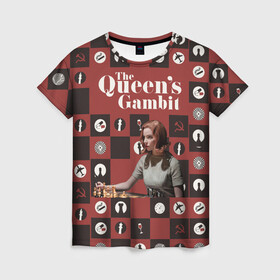 Женская футболка 3D с принтом Ход королевы / The Que в Белгороде, 100% полиэфир ( синтетическое хлопкоподобное полотно) | прямой крой, круглый вырез горловины, длина до линии бедер | gambit | the queens 