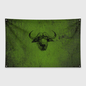 Флаг-баннер с принтом Бык в Белгороде, 100% полиэстер | размер 67 х 109 см, плотность ткани — 95 г/м2; по краям флага есть четыре люверса для крепления | 2021 | bull | бык | год быка | животное | новый год | рога