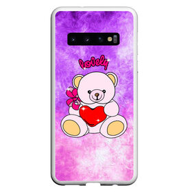 Чехол для Samsung Galaxy S10 с принтом Lovely bear в Белгороде, Силикон | Область печати: задняя сторона чехла, без боковых панелей | Тематика изображения на принте: bear | love is | teddy | богиня | валентина | влюбленный | девушке | дочь | жена | игрушка | лучшая | любимая | люблю | мама | марта | медведь | медведь с сердцем | медвежата | мишка тедди | плюшевые | подарок