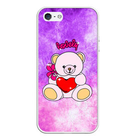 Чехол для iPhone 5/5S матовый с принтом Lovely bear в Белгороде, Силикон | Область печати: задняя сторона чехла, без боковых панелей | bear | love is | teddy | богиня | валентина | влюбленный | девушке | дочь | жена | игрушка | лучшая | любимая | люблю | мама | марта | медведь | медведь с сердцем | медвежата | мишка тедди | плюшевые | подарок