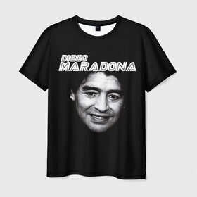 Мужская футболка 3D с принтом Диего Марадона в Белгороде, 100% полиэфир | прямой крой, круглый вырез горловины, длина до линии бедер | diego | diego armando maradona | maradona | аргентина | диего | король | легенда | марадона | нападающий | полузащитник | футбол | футболист