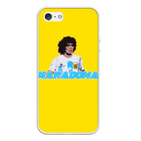 Чехол для iPhone 5/5S матовый с принтом Диего Марадона в Белгороде, Силикон | Область печати: задняя сторона чехла, без боковых панелей | diego | diego armando maradona | maradona | аргентина | диего | король | легенда | марадона | нападающий | полузащитник | футбол | футболист