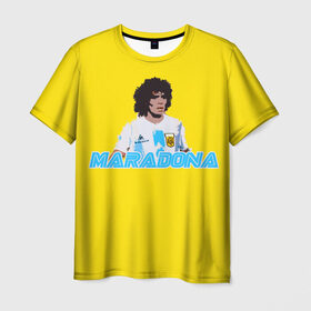 Мужская футболка 3D с принтом Диего Марадона в Белгороде, 100% полиэфир | прямой крой, круглый вырез горловины, длина до линии бедер | diego | diego armando maradona | maradona | аргентина | диего | король | легенда | марадона | нападающий | полузащитник | футбол | футболист