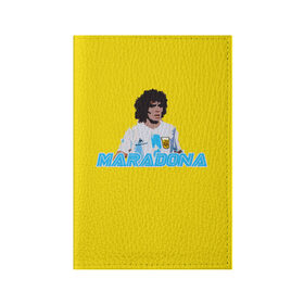 Обложка для паспорта матовая кожа с принтом Диего Марадона в Белгороде, натуральная матовая кожа | размер 19,3 х 13,7 см; прозрачные пластиковые крепления | diego | diego armando maradona | maradona | аргентина | диего | король | легенда | марадона | нападающий | полузащитник | футбол | футболист