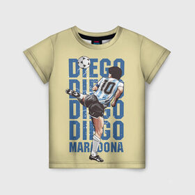Детская футболка 3D с принтом Diego Diego в Белгороде, 100% гипоаллергенный полиэфир | прямой крой, круглый вырез горловины, длина до линии бедер, чуть спущенное плечо, ткань немного тянется | 10 номер | diego | football | maradona | maradonna | арегнтина | бога | диего | марадона | марадонна | ретро | рука | сборная аргентины | футбол | футболист