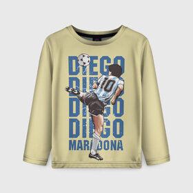 Детский лонгслив 3D с принтом Diego Diego в Белгороде, 100% полиэстер | длинные рукава, круглый вырез горловины, полуприлегающий силуэт
 | 10 номер | diego | football | maradona | maradonna | арегнтина | бога | диего | марадона | марадонна | ретро | рука | сборная аргентины | футбол | футболист