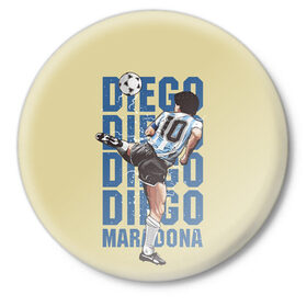 Значок с принтом Diego Diego в Белгороде,  металл | круглая форма, металлическая застежка в виде булавки | Тематика изображения на принте: 10 номер | diego | football | maradona | maradonna | арегнтина | бога | диего | марадона | марадонна | ретро | рука | сборная аргентины | футбол | футболист