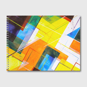 Альбом для рисования с принтом Геометрический хаос в Белгороде, 100% бумага
 | матовая бумага, плотность 200 мг. | Тематика изображения на принте: абстракция | геометрия | квадрат | кисть | краска | прямоугольник | треугольник | фигура | хаос