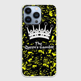 Чехол для iPhone 13 Pro с принтом The Queens Gambit в Белгороде,  |  | chess | crown | inscription the queens gambit | queen | the queens gambit | королева | корона | надпись the queens gambit | принт the queens gambit | принт ход королевы | сериал the queens gambit | сериал ход королевы | ход королевы | шахмоты