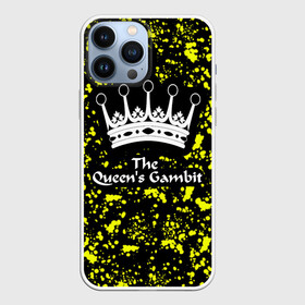 Чехол для iPhone 13 Pro Max с принтом The Queens Gambit в Белгороде,  |  | chess | crown | inscription the queens gambit | queen | the queens gambit | королева | корона | надпись the queens gambit | принт the queens gambit | принт ход королевы | сериал the queens gambit | сериал ход королевы | ход королевы | шахмоты