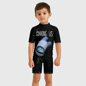 Детский купальный костюм 3D с принтом AMONG US в Белгороде, Полиэстер 85%, Спандекс 15% | застежка на молнии на спине | among us | impostor | амонг ас | игра | космический | космический корабль | космонавт | космос | мем | предатель | среди нас | экшен
