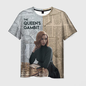 Мужская футболка 3D с принтом The Queens Gambit в Белгороде, 100% полиэфир | прямой крой, круглый вырез горловины, длина до линии бедер | Тематика изображения на принте: 