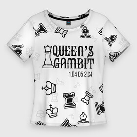 Женская футболка 3D Slim с принтом ХОД КОРОЛЕВЫ в Белгороде,  |  | chess | netflix | the queens gambit | бет хармон | нетфликс | ход королевы | шахматистка. | шахматы
