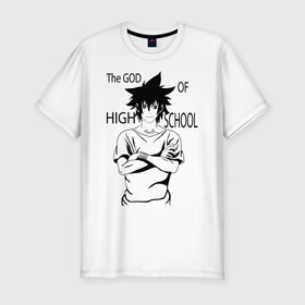 Мужская футболка хлопок Slim с принтом the god of high school в Белгороде, 92% хлопок, 8% лайкра | приталенный силуэт, круглый вырез ворота, длина до линии бедра, короткий рукав | Тематика изображения на принте: 