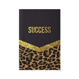 Обложка для паспорта матовая кожа с принтом Success в Белгороде, натуральная матовая кожа | размер 19,3 х 13,7 см; прозрачные пластиковые крепления | success | swag | блеск | блестки | китч | леопард | леопардовый принт | понты | успех | успешные люди | фрик