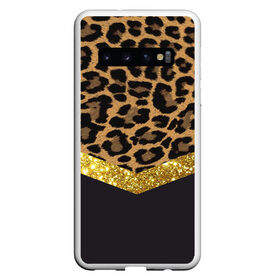 Чехол для Samsung Galaxy S10 с принтом Леопардовый принт в Белгороде, Силикон | Область печати: задняя сторона чехла, без боковых панелей | success | swagg | блеск | блестки | животнй принт | золотистый | золото | золотой | леопард | леопардовый принт | понты | тигровый