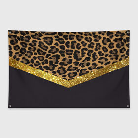 Флаг-баннер с принтом Леопардовый принт в Белгороде, 100% полиэстер | размер 67 х 109 см, плотность ткани — 95 г/м2; по краям флага есть четыре люверса для крепления | success | swagg | блеск | блестки | животнй принт | золотистый | золото | золотой | леопард | леопардовый принт | понты | тигровый