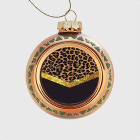 Стеклянный ёлочный шар с принтом Леопардовый принт в Белгороде, Стекло | Диаметр: 80 мм | success | swagg | блеск | блестки | животнй принт | золотистый | золото | золотой | леопард | леопардовый принт | понты | тигровый