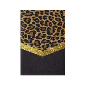 Обложка для паспорта матовая кожа с принтом Леопардовый принт в Белгороде, натуральная матовая кожа | размер 19,3 х 13,7 см; прозрачные пластиковые крепления | Тематика изображения на принте: success | swagg | блеск | блестки | животнй принт | золотистый | золото | золотой | леопард | леопардовый принт | понты | тигровый