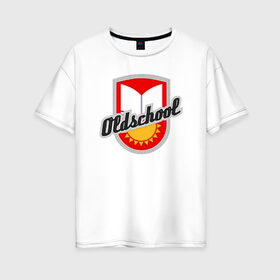 Женская футболка хлопок Oversize с принтом Олдскул в Белгороде, 100% хлопок | свободный крой, круглый ворот, спущенный рукав, длина до линии бедер
 | 