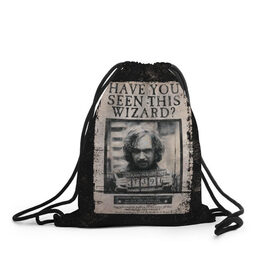 Рюкзак-мешок 3D с принтом Sirius Black в Белгороде, 100% полиэстер | плотность ткани — 200 г/м2, размер — 35 х 45 см; лямки — толстые шнурки, застежка на шнуровке, без карманов и подкладки | black | sirius | vdzajul | блэк | гарри | поттер | сириус