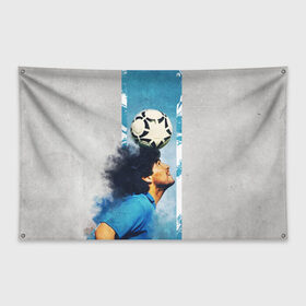Флаг-баннер с принтом Diego в Белгороде, 100% полиэстер | размер 67 х 109 см, плотность ткани — 95 г/м2; по краям флага есть четыре люверса для крепления | 10 номер | diego | football | maradona | maradonna | арегнтина | бога | диего | марадона | марадонна | ретро | рука | сборная аргентины | футбол | футболист