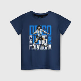 Детская футболка хлопок с принтом 10 Diego Maradona в Белгороде, 100% хлопок | круглый вырез горловины, полуприлегающий силуэт, длина до линии бедер | 10 номер | diego | football | maradona | maradonna | арегнтина | бога | диего | марадона | марадонна | ретро | рука | сборная аргентины | футбол | футболист