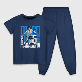 Детская пижама хлопок с принтом 10 Diego Maradona в Белгороде, 100% хлопок |  брюки и футболка прямого кроя, без карманов, на брюках мягкая резинка на поясе и по низу штанин
 | Тематика изображения на принте: 10 номер | diego | football | maradona | maradonna | арегнтина | бога | диего | марадона | марадонна | ретро | рука | сборная аргентины | футбол | футболист
