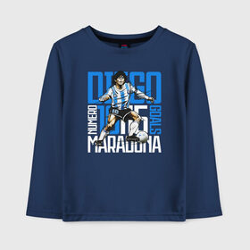 Детский лонгслив хлопок с принтом 10 Diego Maradona в Белгороде, 100% хлопок | круглый вырез горловины, полуприлегающий силуэт, длина до линии бедер | 10 номер | diego | football | maradona | maradonna | арегнтина | бога | диего | марадона | марадонна | ретро | рука | сборная аргентины | футбол | футболист