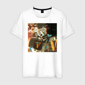 Мужская футболка хлопок с принтом Playboi Carti PHOTO в Белгороде, 100% хлопок | прямой крой, круглый вырез горловины, длина до линии бедер, слегка спущенное плечо. | Тематика изображения на принте: fashion | hip hop | photo | rap | text | top