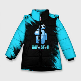 Зимняя куртка для девочек 3D с принтом Impostor Maradona в Белгороде, ткань верха — 100% полиэстер; подклад — 100% полиэстер, утеплитель — 100% полиэстер. | длина ниже бедра, удлиненная спинка, воротник стойка и отстегивающийся капюшон. Есть боковые карманы с листочкой на кнопках, утяжки по низу изделия и внутренний карман на молнии. 

Предусмотрены светоотражающий принт на спинке, радужный светоотражающий элемент на пуллере молнии и на резинке для утяжки. | 2021 | among us | impostor | space mafia | sus.puffballs united | амонг maradona | амонг ас | диего марадона | импостор | инопланетяне | инопланетянин | надпись | новогодний амонг ас | с новым годом | самозванец | среди нас