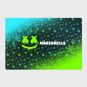 Магнитный плакат 3Х2 с принтом MARSHMELLO - Зимний в Белгороде, Полимерный материал с магнитным слоем | 6 деталей размером 9*9 см | face | logo | marsh | marshmallow | marshmello | marshmelo | mello | smile | год | лицо | лого | маршмеллов | маршмеллоу | маршмеллу | маршмело | маршмелов | маршмелоу | маска | музыка | новогодний | новый | рожица | символ | смайл
