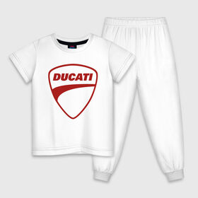 Детская пижама хлопок с принтом Ducati Logo (Z) в Белгороде, 100% хлопок |  брюки и футболка прямого кроя, без карманов, на брюках мягкая резинка на поясе и по низу штанин
 | Тематика изображения на принте: audi | audi ag | corse | ducati | ducati corse | ducati motor holding | hypermotard | multistrada | panigale | scrambler | streetfighter | supersport | дукати | массимо борди | мото | фабио тальони