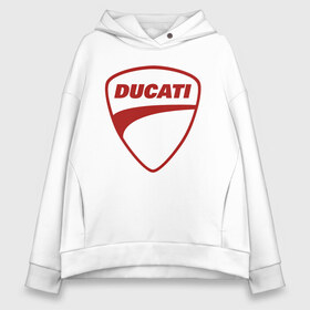 Женское худи Oversize хлопок с принтом Ducati Logo (Z) в Белгороде, френч-терри — 70% хлопок, 30% полиэстер. Мягкий теплый начес внутри —100% хлопок | боковые карманы, эластичные манжеты и нижняя кромка, капюшон на магнитной кнопке | audi | audi ag | corse | ducati | ducati corse | ducati motor holding | hypermotard | multistrada | panigale | scrambler | streetfighter | supersport | дукати | массимо борди | мото | фабио тальони